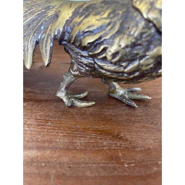 Vintage Brass Toned Pheasant Bird Sculpture With Long Tail - Decorative Metal Figurine For Sale In Seattle - Image 6 of 11