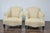 Late 20th Century Pair of Vintage French Lounge Chairs with Camelbacks, Rolled Arms, Ebonized Legs For Sale - Image 5 of 12