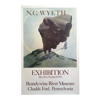 Newell Convers Wyeth Vintage 1972 Lithograph Print Collector's Large Exhibition Poster " Winter " 1909 For Sale