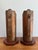 Mid 20th Century Mid 20th Century Hammered Copper Scalloped Candlestick Holders on Wood Base For Sale - Image 5 of 9