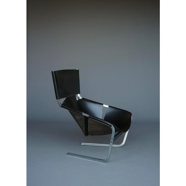 Model F444 Lounge Chair with Black Leather Seat by Pierre Paulin for Artifort, 1970s For Sale - Image 6 of 18