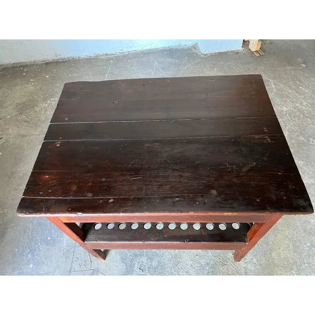 Early 19th Century. Early American. Style 2 Tier Pine Eggs Table Work Table For Sale - Image 4 of 10