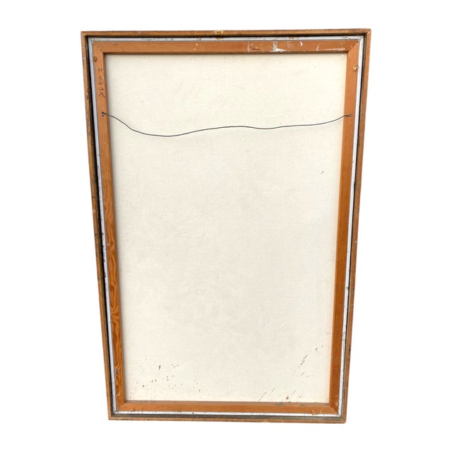 Cream Vintage Lee Reynolds Large MCM Painting Bird Floral Vanguard Studios 49" For Sale - Image 8 of 8