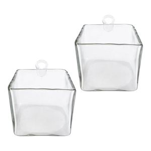 Minimalist Blenko Style Artisan-Blown Glass Boxes, a Pair (2 Sets Available)