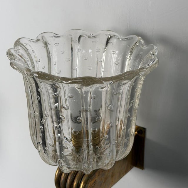 Art Deco Tulip Glass Wall Sconces by Ercole Barovier, 1940s, Set of 3 For Sale - Image 18 of 18