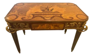 François Linke Attr, Louis Xv, Rare Desk, Brown Marquetry, Bronze, Sothebys Nyc Prov.