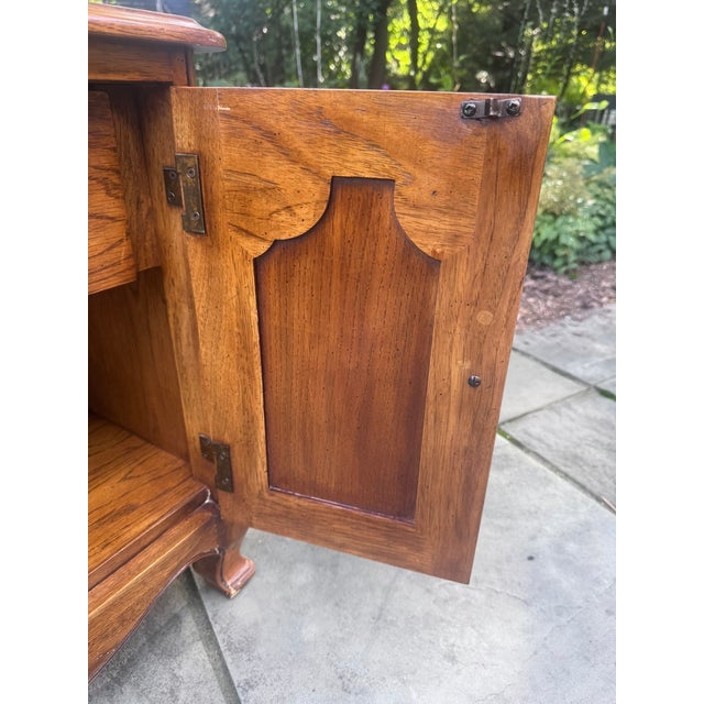Drexel Heritage Vintage Drexel Heritage "South of France" Provincial Oak Accent Cabinet For Sale - Image 4 of 16