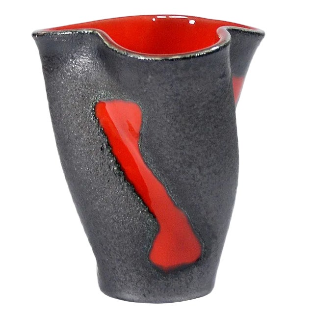 French Sculptural Vase from Elchinger, 1950s For Sale
