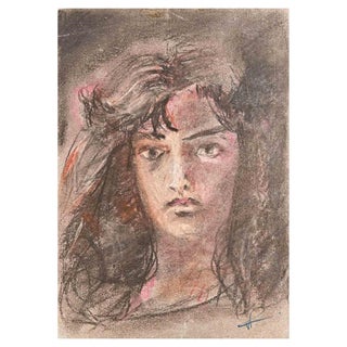 Hermann Paul, Portrait, Early 20th Century, Pencil & Pastel For Sale