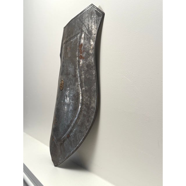 Renaissance Medieval Brass Medallion & Steel Shield Armor For Sale - Image 11 of 11