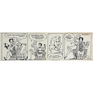 Jerry Walter & Linda Walter, Rare 1950s Original Syndicated Ink Drawing Cartoon Strip Susie Q Smith Comic Art, c. 1954 For Sale