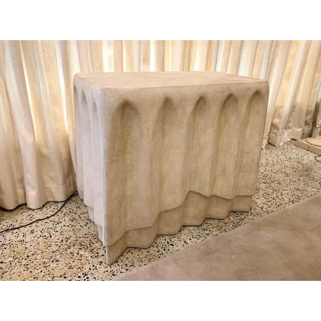 Beige Exceptional Draped Heavy Plaster Console For Sale - Image 8 of 13
