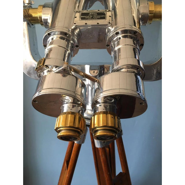 Silver Japanese Big Eye 20 x 120 Naval Binoculars from Nikon, 1950s For Sale - Image 8 of 13