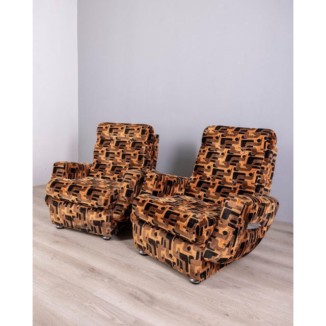 Vintage Velvet Lounge Chairs, 1970s, Set of 2 For Sale - Image 12 of 12