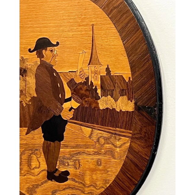 Vintage 1960s Town Crier Intarsia Wood Art For Sale - Image 4 of 8
