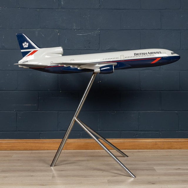 Blue Large Model Tristar Jet Plane with British Airways Landor Livery, England, 1990s For Sale - Image 8 of 18