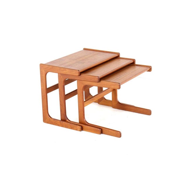 Wood Nesting Tables from Salin Nyborg, Denmark, 1960s, Set of 3 For Sale - Image 7 of 18