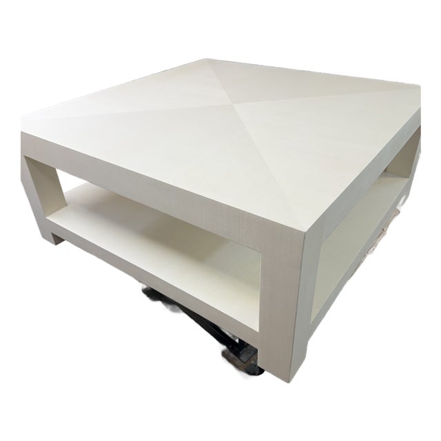 Grasscloth Wrapped Cocktail Table For Sale