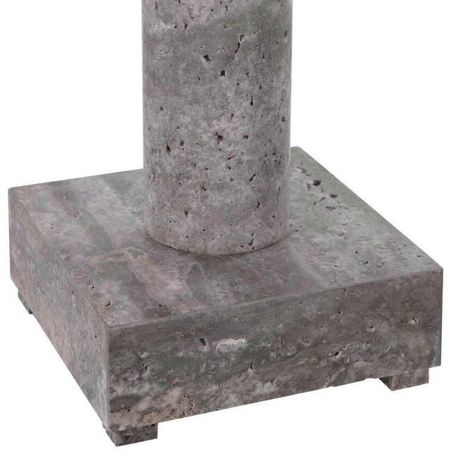 Contemporary Travertine/Bronze Lamp For Sale - Image 3 of 7
