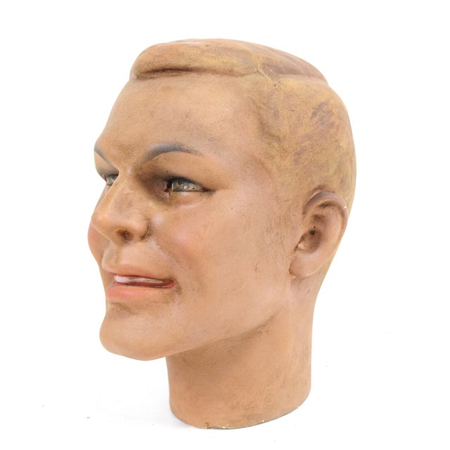 Our decorative sculpture, Handsome Mannequin head was originally used for display by local hat makers. Master hatter’s...