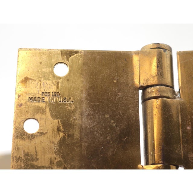 Pair of Vintage 6 X 6 In. Polished Brass Stanley Ball Bearing Door Hinges For Sale - Image 4 of 7