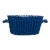 Tole Bamboo Planter with Liner in Navy, Medium For Sale