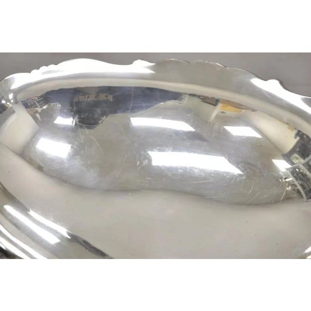 Metal Vintage Wallace 214 Victorian Style Silver Plated Oval Footed Fruit Bowl For Sale - Image 7 of 11