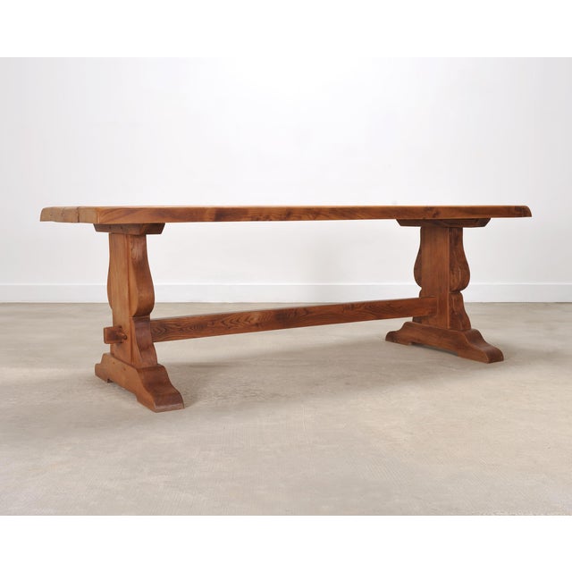 French Provincial Country French Provincial Oak Farmhouse Dining Table 7Ft For Sale - Image 3 of 18