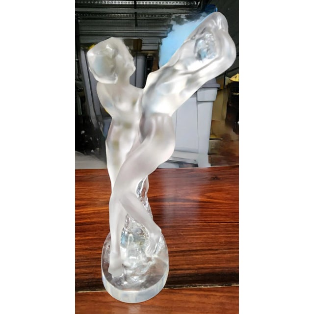 LALIQUE ラリック　ガラス製 ダンサー　女性ヌード像 Lalique Vintage Fine French Crystal Figural Group of Two