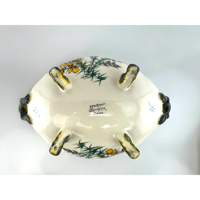 Vintage Henriot Quimper French Faience Soup Tureen and Underplate For Sale - Image 16 of 18