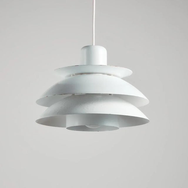 ‘Type 776’ aluminum pendant from the 1980s produced by Horn Belysning. with several surface scratches and rust on the...