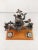 Brown Inkwell Holder with Wrought Iron Rosette by Lode Van Boeckel, 1890s For Sale - Image 8 of 8