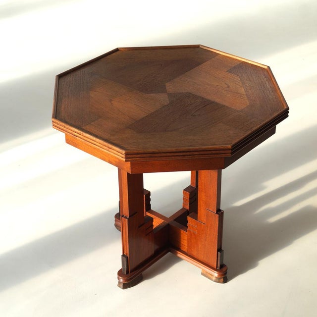 Amsterdam School Expressionist Table with Octagonal Top, Netherlands, 1920s For Sale - Image 11 of 17