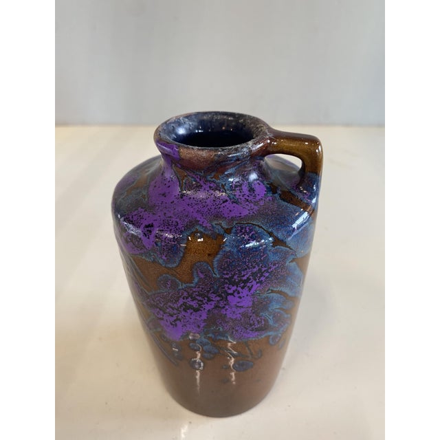 Mid-Century Brown, Purple and Blue Ceramic Vase from Scheurich, 1954 For Sale - Image 9 of 14