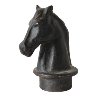 Cast Iron Sculpted Horse Head Hitching Post Topper For Sale