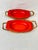 Mid-Century Modern Vintage Mid-Century Modern 1960s Dynasty Ware Red Enamel Baking Serving Dishes Wicker Holders-a Pair For Sale - Image 3 of 11