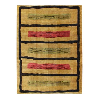 Mid-Century Modern Design Turkish Zeki Müren Rug in Golden and Sand Colors For Sale