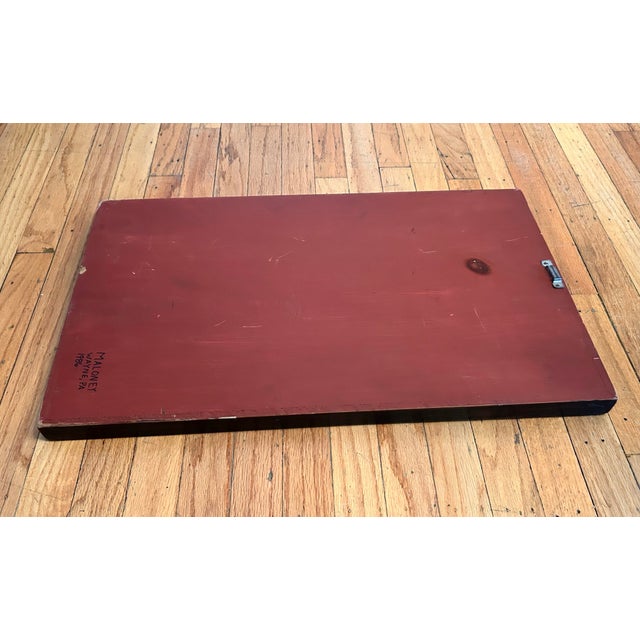 American 1980s American Folk Art Graphic & Celestial Polychrome Game Board 24”Lx14.75”Wx1.25”H Moon & Stars Signed For Sale - Image 3 of 11