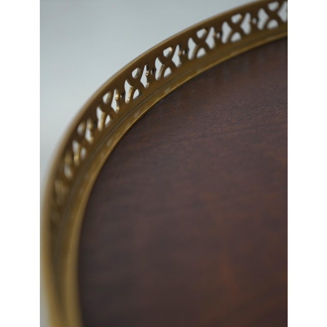 Theodore Alexander Leather Top Round End Table For Sale In Philadelphia - Image 6 of 13