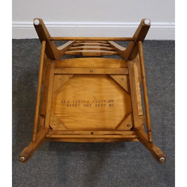 Unique Furniture Solid Oak Southwestern Mediterranean Ladderback Dining Arm Chair 5530 – American Fiesta Finish For Sale - Image 9 of 10