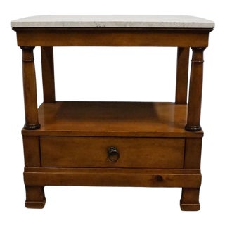 Baker / Milling Road Solid Cherry Early American Contemporary 27" Accent End Table W. White Granite Top 13-676-8 For Sale