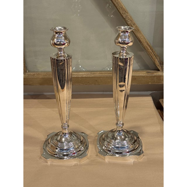 Metal Mid 20th Century Victor Siedman Sterling Silver Candlesticks For Sale - Image 7 of 8