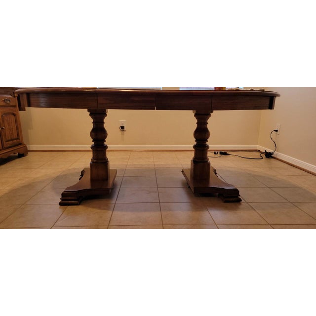 1980s Keller Furniture 7 Piece Oak Dining Set Chairish