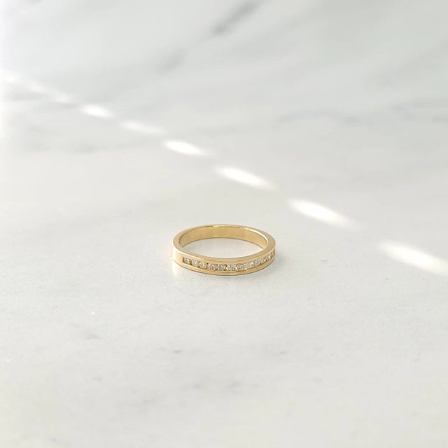 One Third Carat Channel Set Diamond Band, Size 8 For Sale - Image 4 of 6