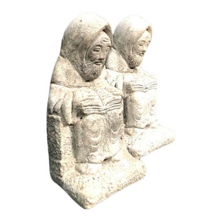 Concrete Monk Bookends For Sale