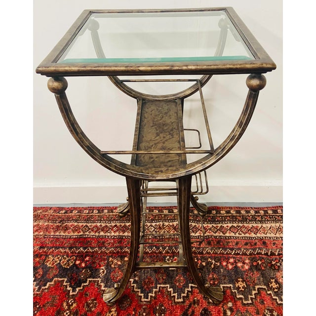 Brown Vintage Wine Rack Metal Table in Vintaged Finish For Sale - Image 8 of 13