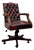 Classic English Chesterfield Office Chair in Oxblood Red For Sale
