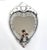 A vintage, mid-century Venetian glass wall mirror in the shape of a heart, with etched glass and pieced-glass...