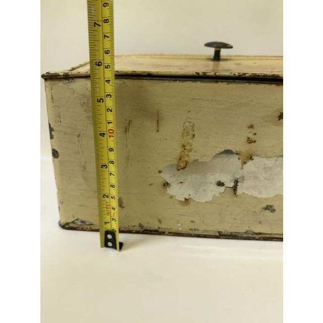Mid 20th Century Primitive American Metal Bread Box With Original Green Under-Patina For Sale - Image 12 of 12