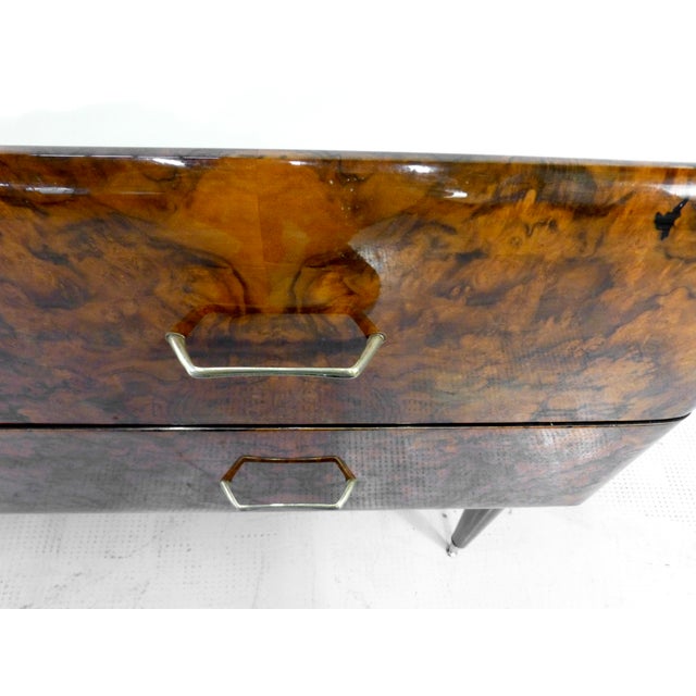 Mid-Century Modern Italian Walnut and Brass Sideboard, 1950s For Sale - Image 3 of 10